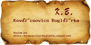 Kovácsovics Boglárka névjegykártya