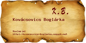 Kovácsovics Boglárka névjegykártya