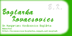 boglarka kovacsovics business card