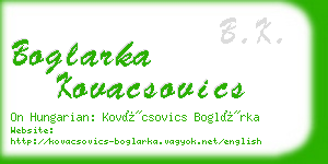 boglarka kovacsovics business card